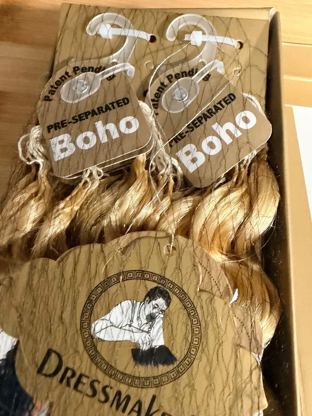 Dressmaker 18 inch Deep Wave Human Crochet HairExtensions – Golden Blonde